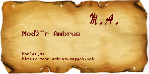 Moór Ambrus névjegykártya